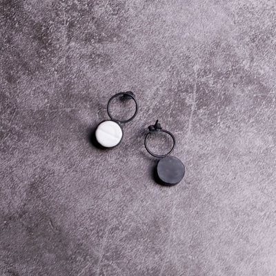White Statement Earrings