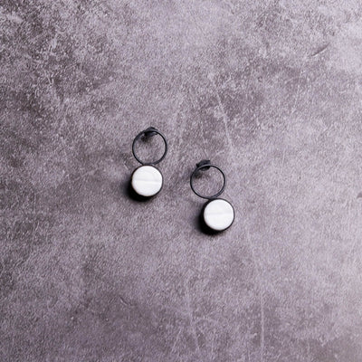 White Statement Earrings