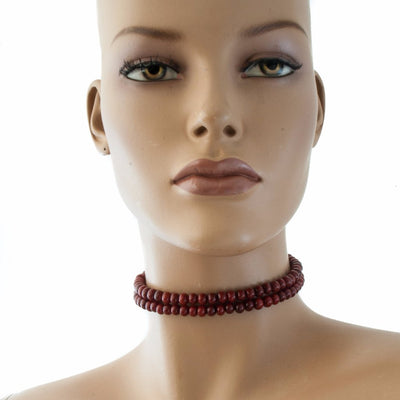 Centouno Bordeaux Choker Necklace Necklace by Cosima Montavoci - Sunset Yogurt