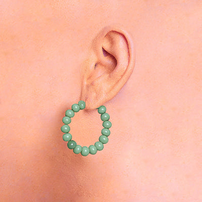 Centouno 60's Green Round Earrings Earrings by Cosima Montavoci - Sunset Yogurt