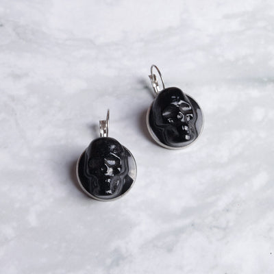 Skull Earrings Black