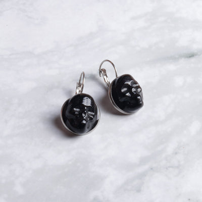 Skull Earrings Black