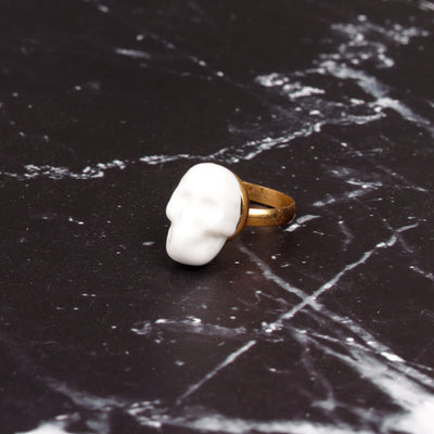 Skull Ring White
