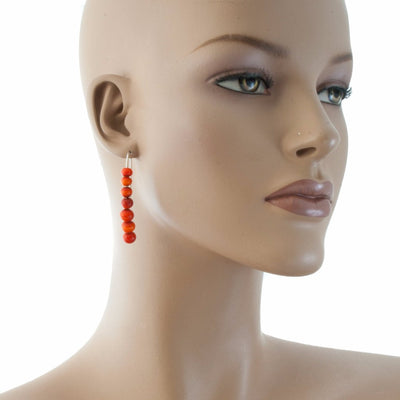 Centouno Red Dangle Earrings Earrings by Cosima Montavoci - Sunset Yogurt