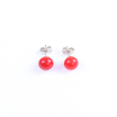 Centouno Red Stud Earrings