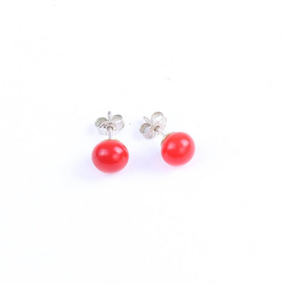 Centouno Red Stud Earrings