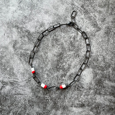 Red and White Pill Collier