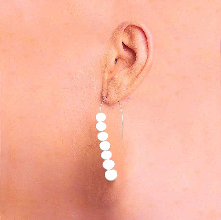 Centouno White Dangle Earrings