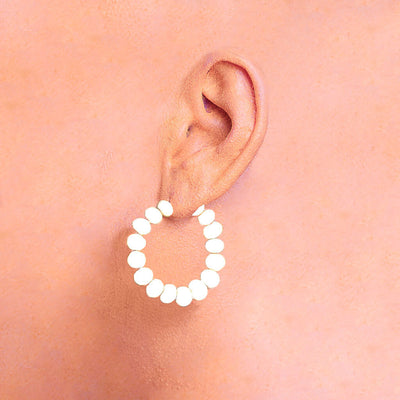 Centouno White Round Earrings Earrings by Cosima Montavoci - Sunset Yogurt