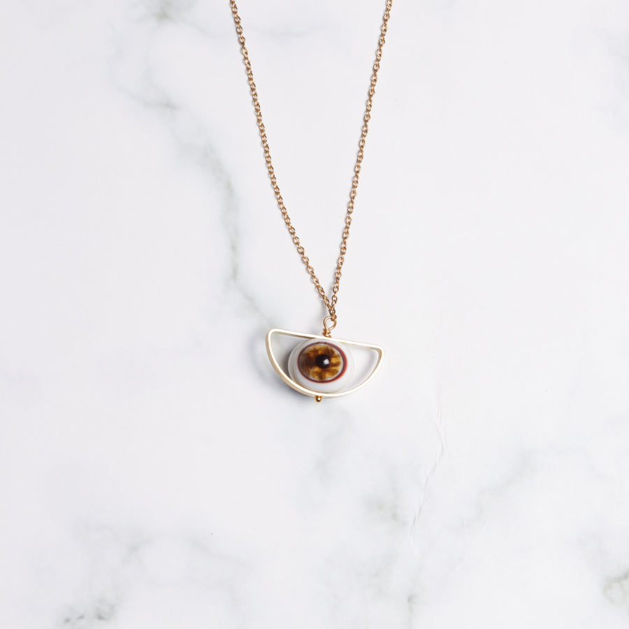 Golden Eye Pendant Necklace
