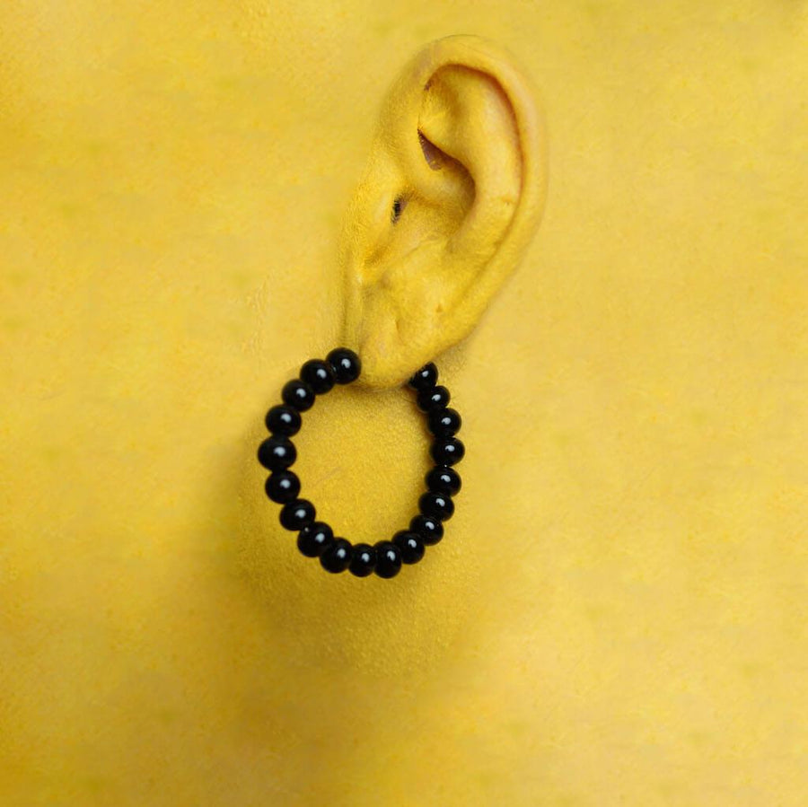 Centouno Black Round Earrings