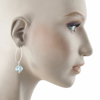 Squarebeat Aquamarine Dangle Earrings Earrings by Cosima Montavoci - Sunset Yogurt