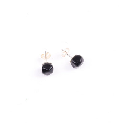 Squarebeat Black Stud Earrings